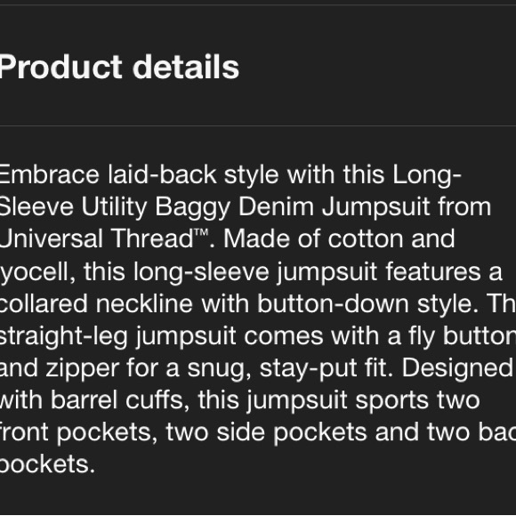 💕Universal Thread Blue Denim Jumpsuit size 8 - Picture 5 of 7